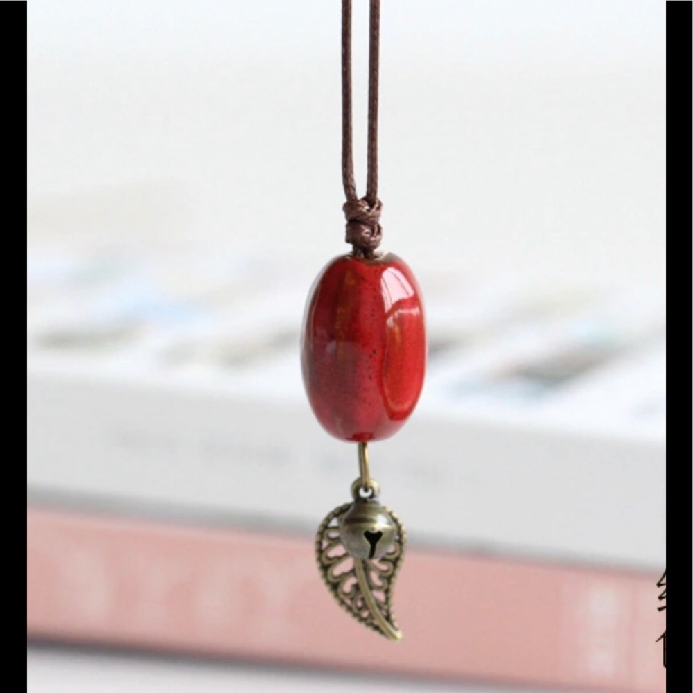 Adjustable BoHo Red Ceramic Bead Drop 🌺